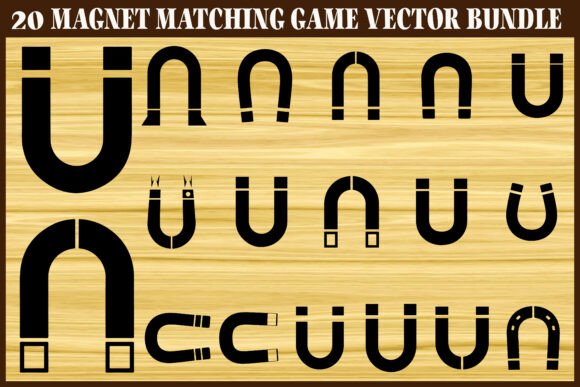 20 Magnet Matching Game Vector Bundle: Crafts Meets Graphics for Branding