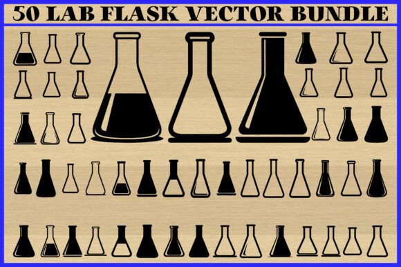 50 Lab Flask Vector Silhouette Bundle Review for Real Embroidery Use