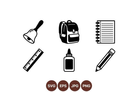 Black School Supplies SVG Design – Practical Graphics for Digital Sellers