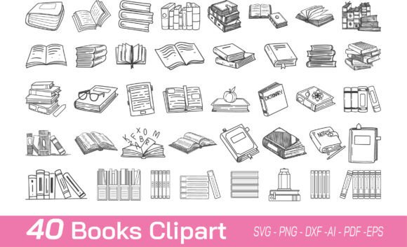 Books SVG Bundle: Graphics for Crafts & Digital Product Sellers