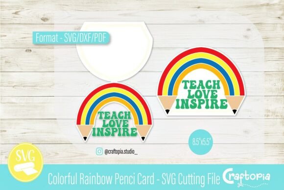 Colorful Rainbow Pencil Card – 3D SVG for Greeting Cards That Inspire