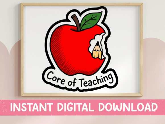 Core of Teaching Red Apple SVG