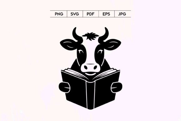 Cow Reading Book Silhouette: Graphics & Illustrations Review