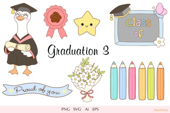 Cute Graduation Clipart Part 3: Graphics & Illustrations