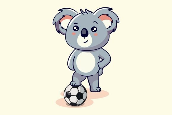 Cute Koala Playing Soccer Ball: Graphics & Illustrations Review