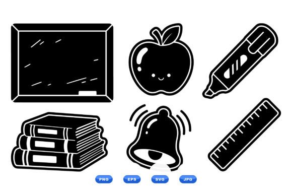 Cute School Icon Clipart Set for Crafts & Graphics Sellers