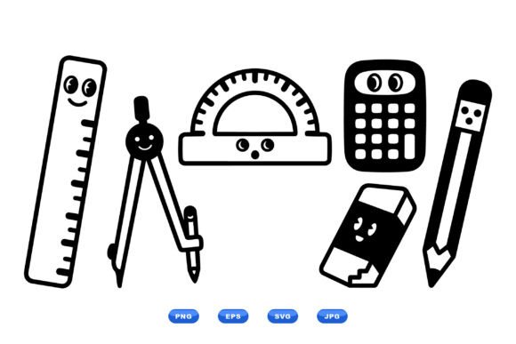 Cute School Supplies SVG Set: A Playful Graphic Design Asset for Crafts & Kids’ Branding