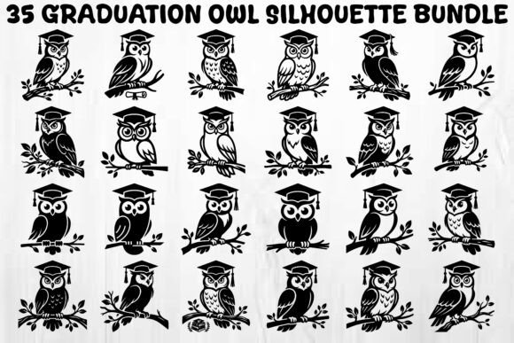 Graduation Owl SVG Bundle: Graphics & Illustrations