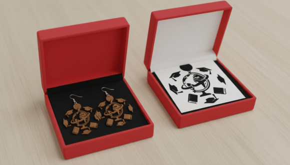 Graduation Travel Globe Earring Laser Graphics for Crafts