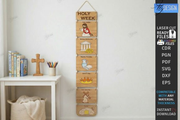 Holy Week Interactive Chart Laser Cut Design for Spring-Themed Client Projects