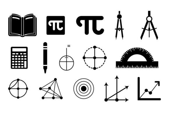 Math and Geometry Icon SVG Bundle for Graphics & Crafts