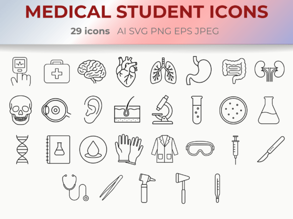 Medical Student Icons & Graphics for Healthcare Blogging