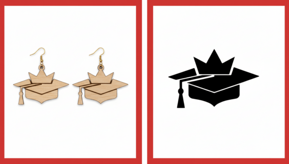 Review: Crown Graduation Cap Earring Laser Cut for Real Embroidery Use
