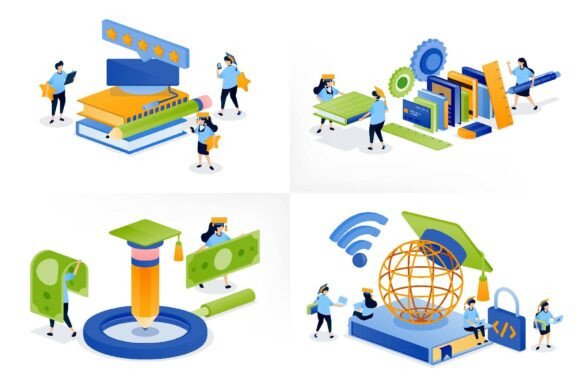 Scholarship Teamwork Graphics: Editorial Illustrations
