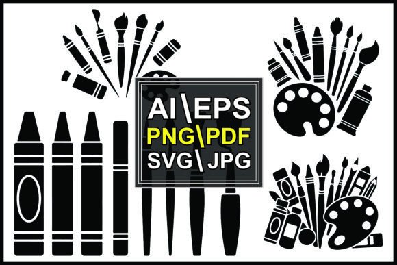 Silhouette Supplies Collection Crayons Graphics & Illustrations