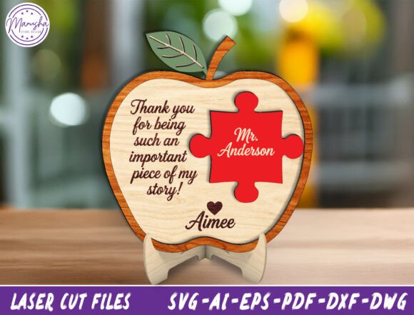 Teacher Appreciation Apple Sign SVG: Laser Cutting Decor